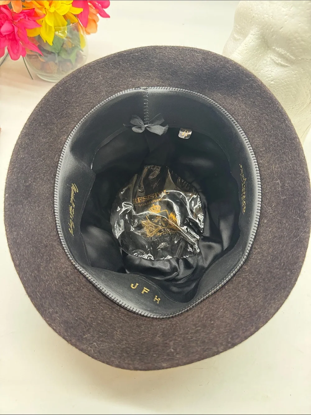 Restinol Classic Brown Men's Fedora w Braided Accent Marshall Fields Size 7 1/4